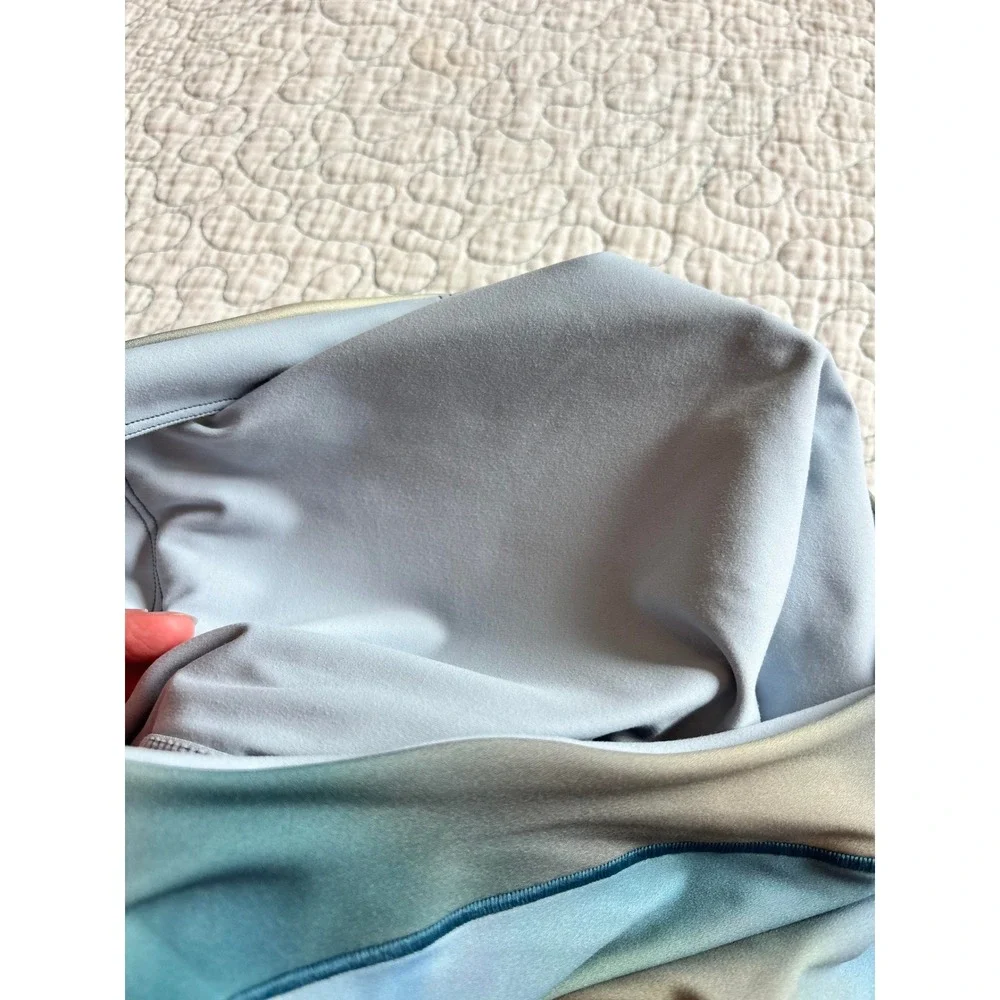 CALIA Womens‎ Low Support Sports Bra Blue Teal Ombre Watercolor 3XL